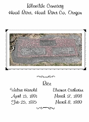 kaystoy@ev1.net - tom@rue-usa.net - Walter and Eleanor Rice headstone pic from Oregon - Idlewilde, Walter and Eleanor Rice